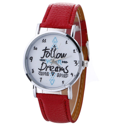 English pattern watch fashion ladies belt watch quartz watch