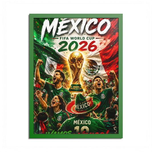 Mexico 2026 World Cup Poster — Colored Frame Soccer Poster