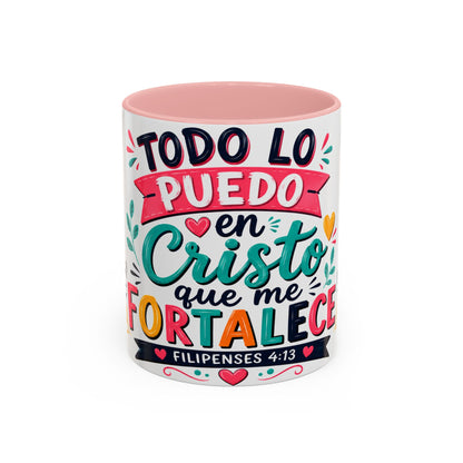 Coffee Mug - "Todo lo puedo en Cristo que me fortalece" (Filipenses 4:13)