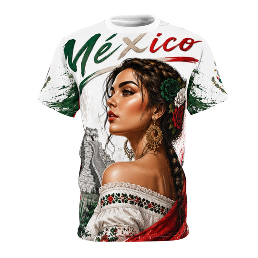 Mexico Floral Portrait Tee – México Graphic All-Over Print Shirt
