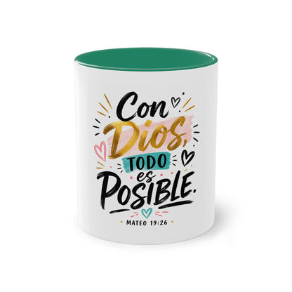Coffee Mug — "Con Dios Todo Es Posible" Inspirational Spanish Scripture 11oz