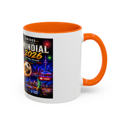 Mundial 2026 Soccer Coffee Mug – Canada/USA/Mexico World Cup Accent Mug (11/15oz)