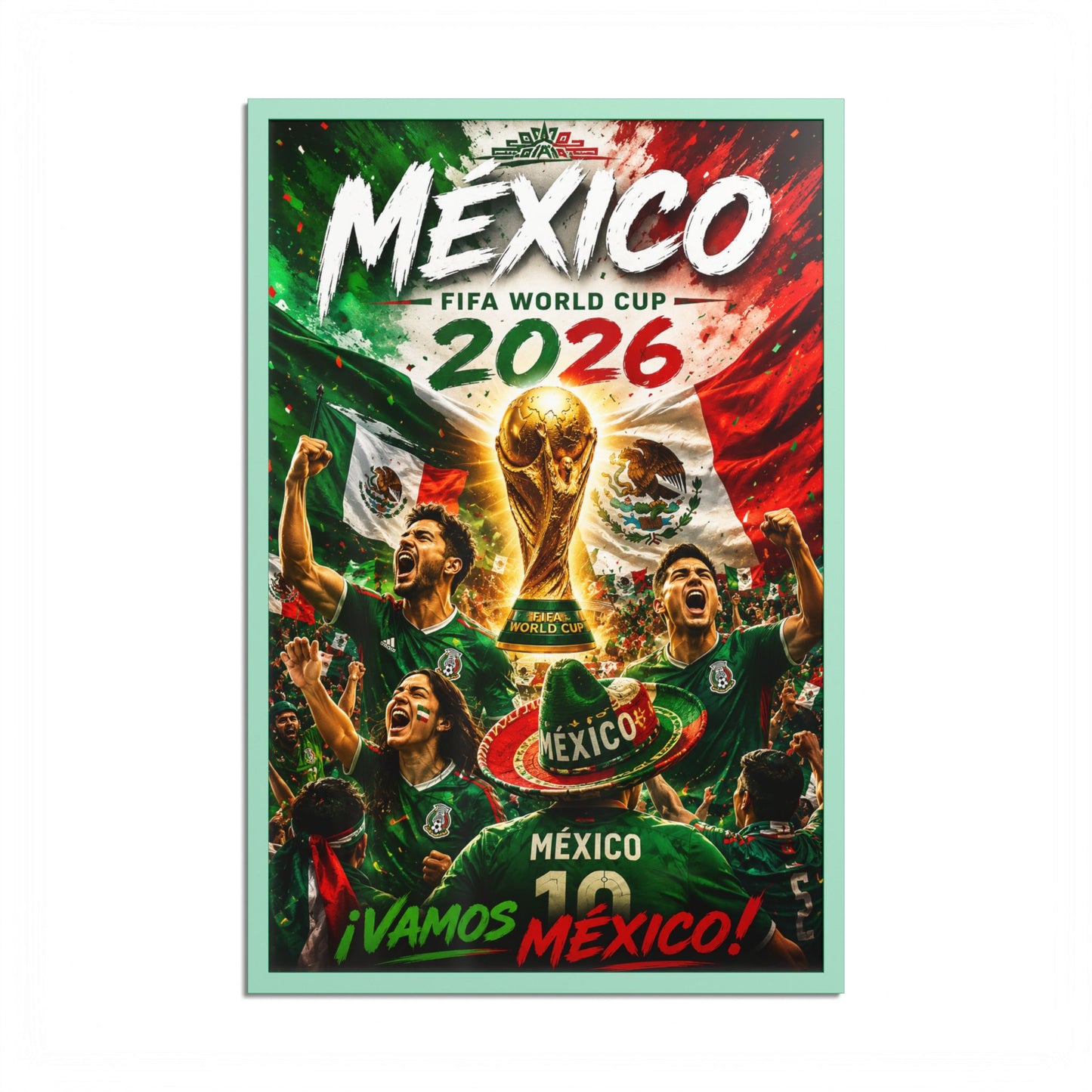 Mexico 2026 World Cup Poster — Colored Frame Soccer Poster
