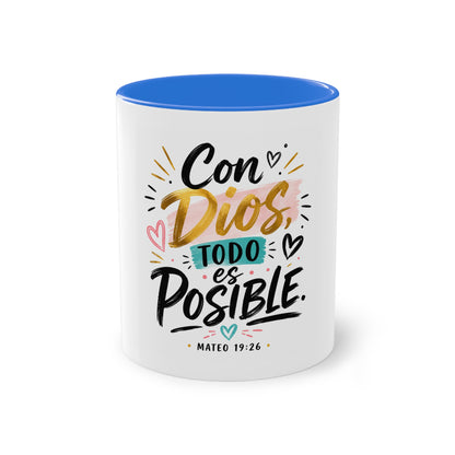 Coffee Mug — "Con Dios Todo Es Posible" Inspirational Spanish Scripture 11oz