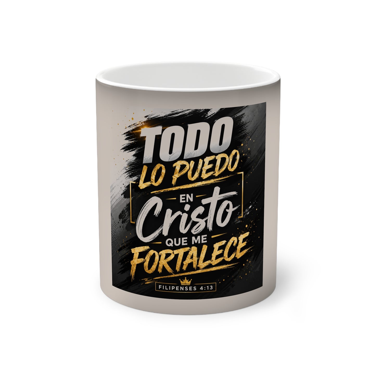 Color-Changing Mug — "Todo lo puedo en Cristo que me fortalece" (Filipenses 4:13)