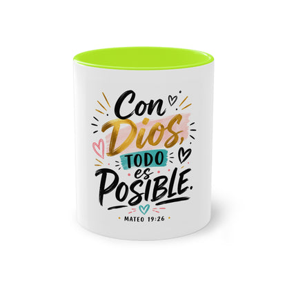 Coffee Mug — "Con Dios Todo Es Posible" Inspirational Spanish Scripture 11oz