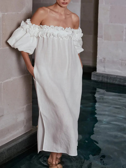 Side Slit Off-Shoulder Dress