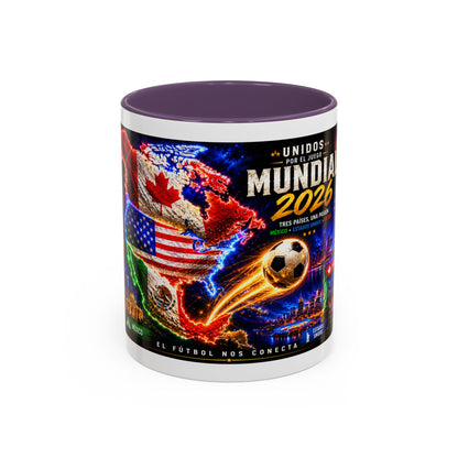 Mundial 2026 Soccer Coffee Mug – Canada/USA/Mexico World Cup Accent Mug (11/15oz)