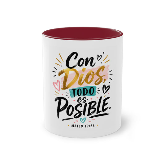 Coffee Mug — "Con Dios Todo Es Posible" Inspirational Spanish Scripture 11oz