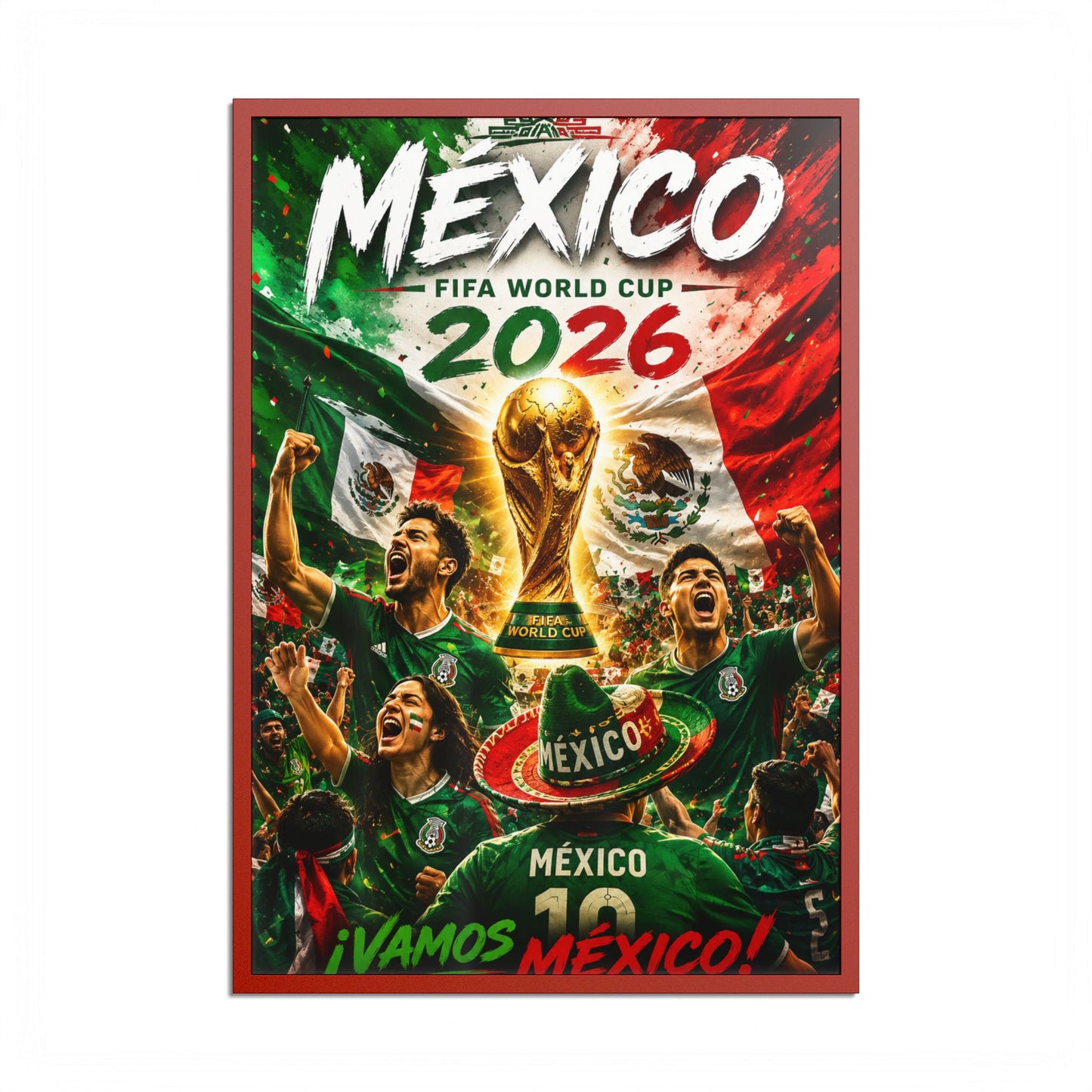 Mexico 2026 World Cup Poster — Colored Frame Soccer Poster