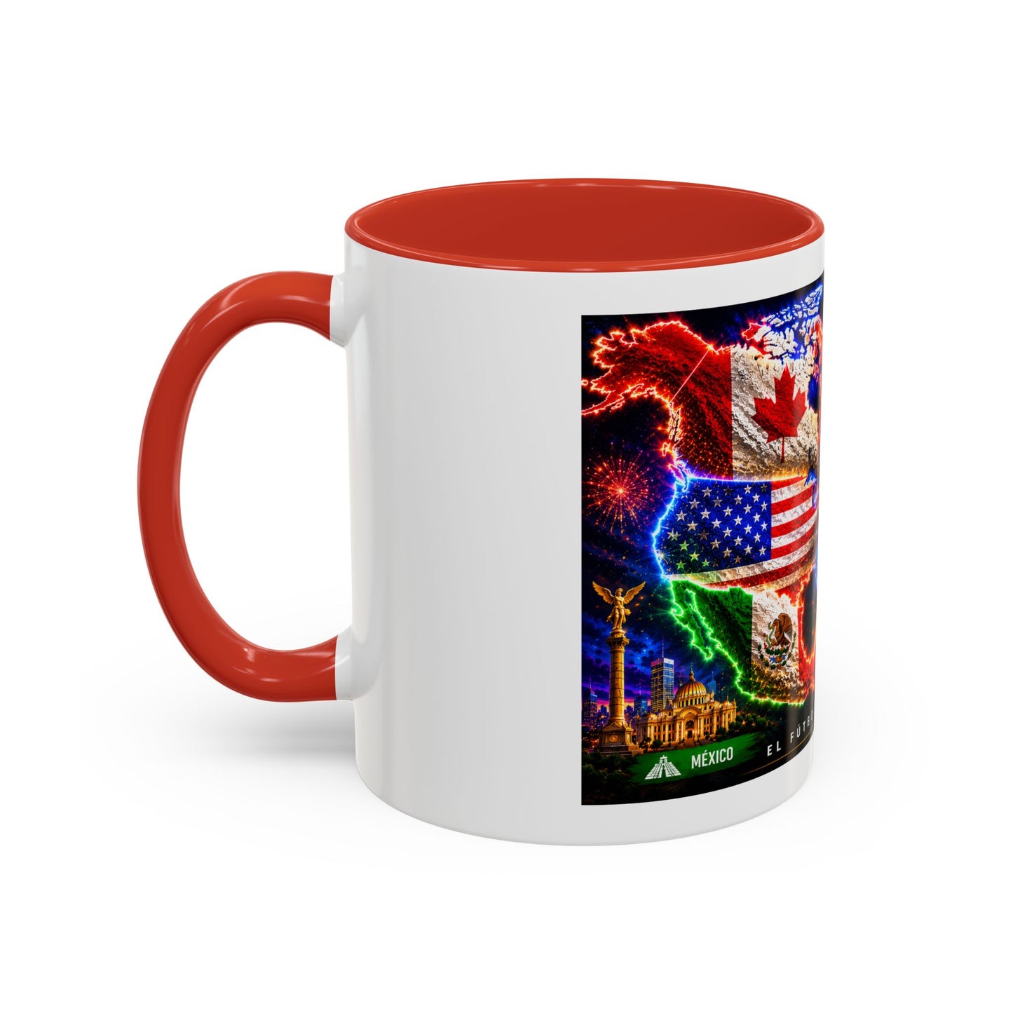 Mundial 2026 Soccer Coffee Mug – Canada/USA/Mexico World Cup Accent Mug (11/15oz)