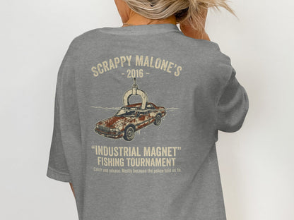 Industrial Magnet Tournament Tee - Scrappy Malone's Bar Humor