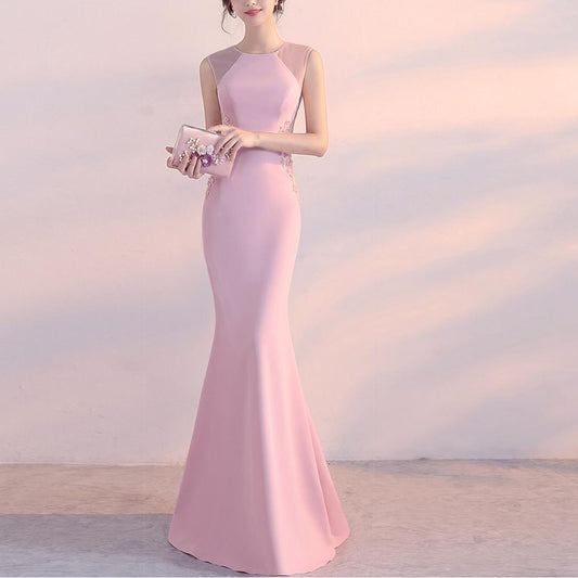 Evening Dress Women Cocktail Host Slim Fit Elegant Five Colors Party Dress Maxi Dress