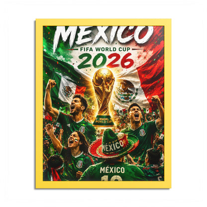 Mexico 2026 World Cup Poster — Colored Frame Soccer Poster