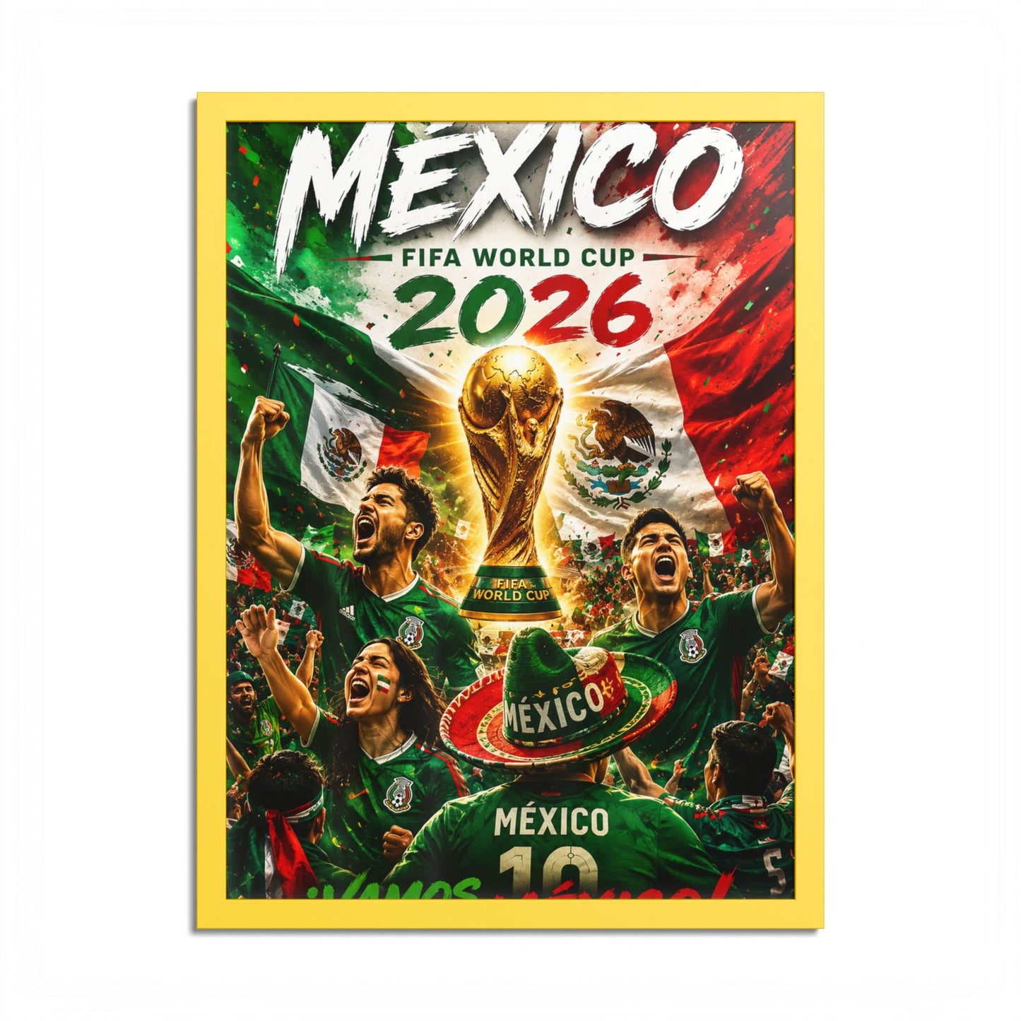 Mexico 2026 World Cup Poster — Colored Frame Soccer Poster