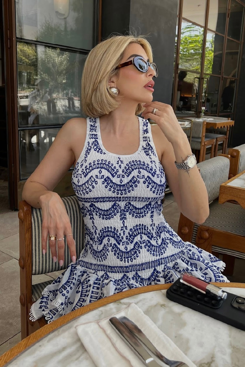 Jessica Bara Vaira Ruffle Mini Dress