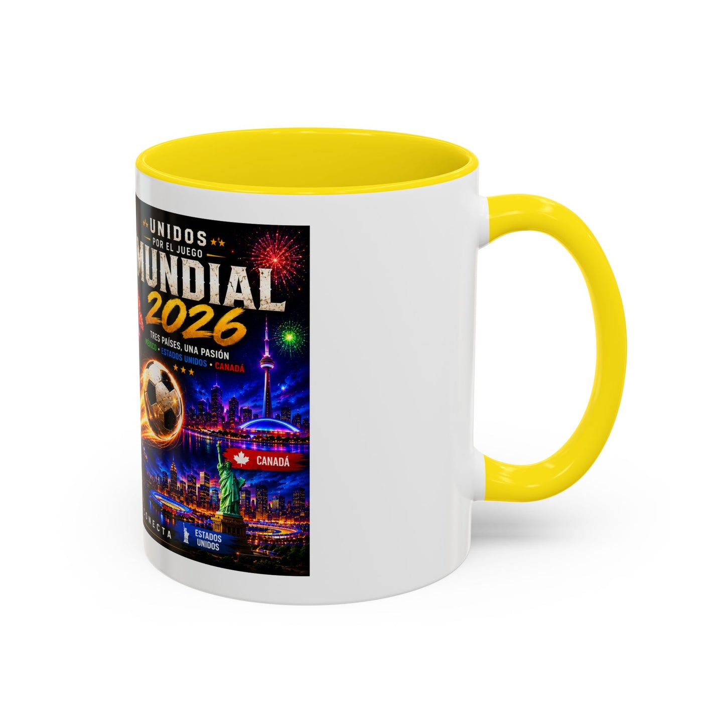 Mundial 2026 Soccer Coffee Mug – Canada/USA/Mexico World Cup Accent Mug (11/15oz)