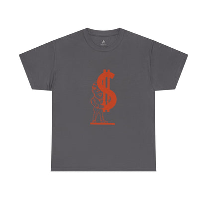 T-Shirt — Red Dollar Sign Statue Graphic Tee
