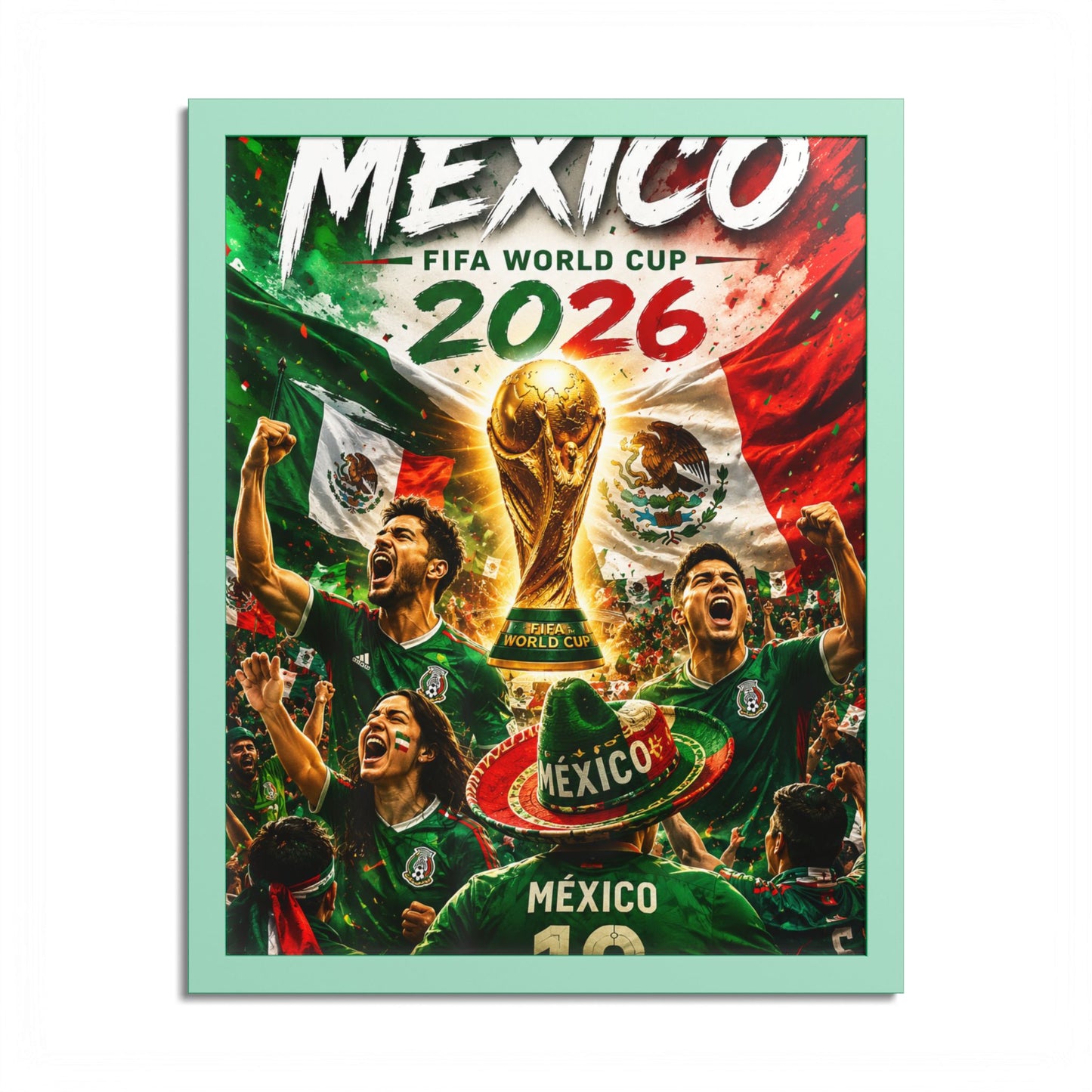 Mexico 2026 World Cup Poster — Colored Frame Soccer Poster