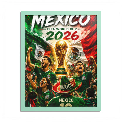 Mexico 2026 World Cup Poster — Colored Frame Soccer Poster