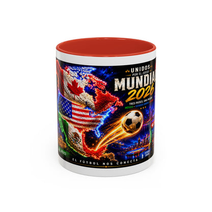 Mundial 2026 Soccer Coffee Mug – Canada/USA/Mexico World Cup Accent Mug (11/15oz)