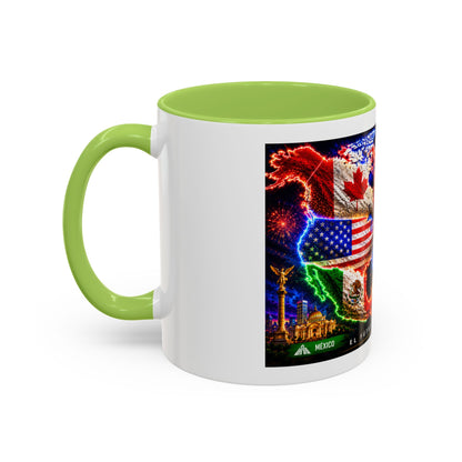 Mundial 2026 Soccer Coffee Mug – Canada/USA/Mexico World Cup Accent Mug (11/15oz)