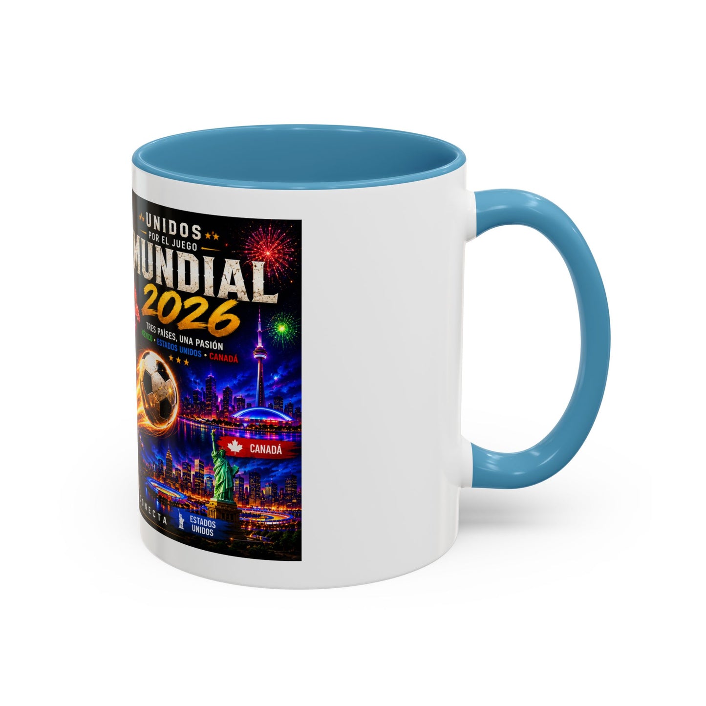 Mundial 2026 Soccer Coffee Mug – Canada/USA/Mexico World Cup Accent Mug (11/15oz)