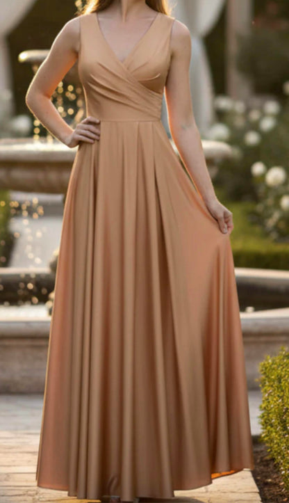 Formal Pleated Long Evening Dress