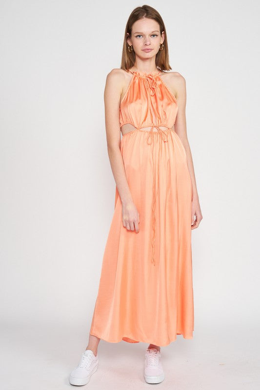 SLEEVELESS MAXI DRESS WITH CUTOUT See size chart under “more details”