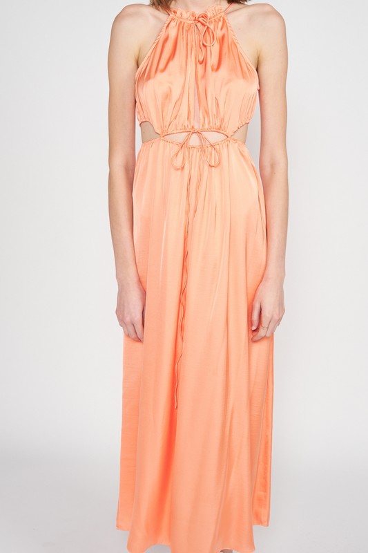 SLEEVELESS MAXI DRESS WITH CUTOUT See size chart under “more details”