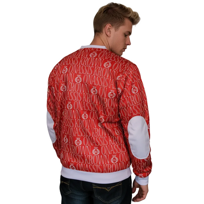 Red All Over Logo Designer Brand Monogram Pullover