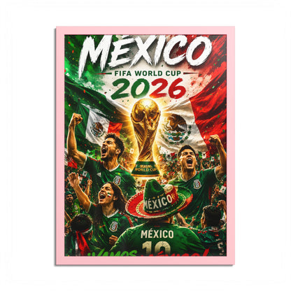 Mexico 2026 World Cup Poster — Colored Frame Soccer Poster