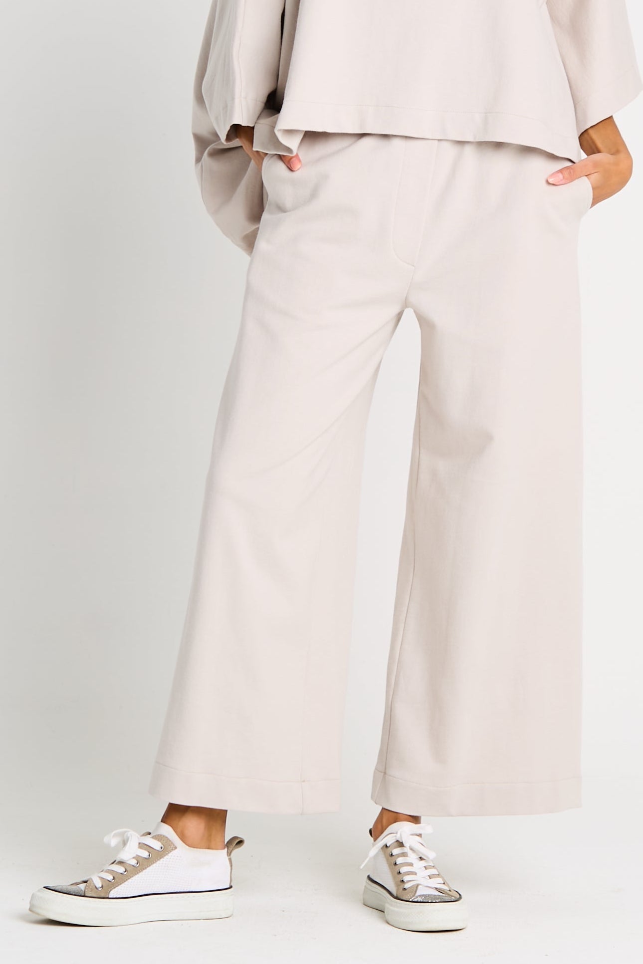 French Terry Flooded Pants - Putty