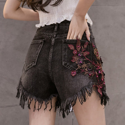 Light Colored Straight High Waisted Denim Shorts