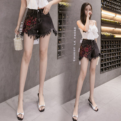 Light Colored Straight High Waisted Denim Shorts