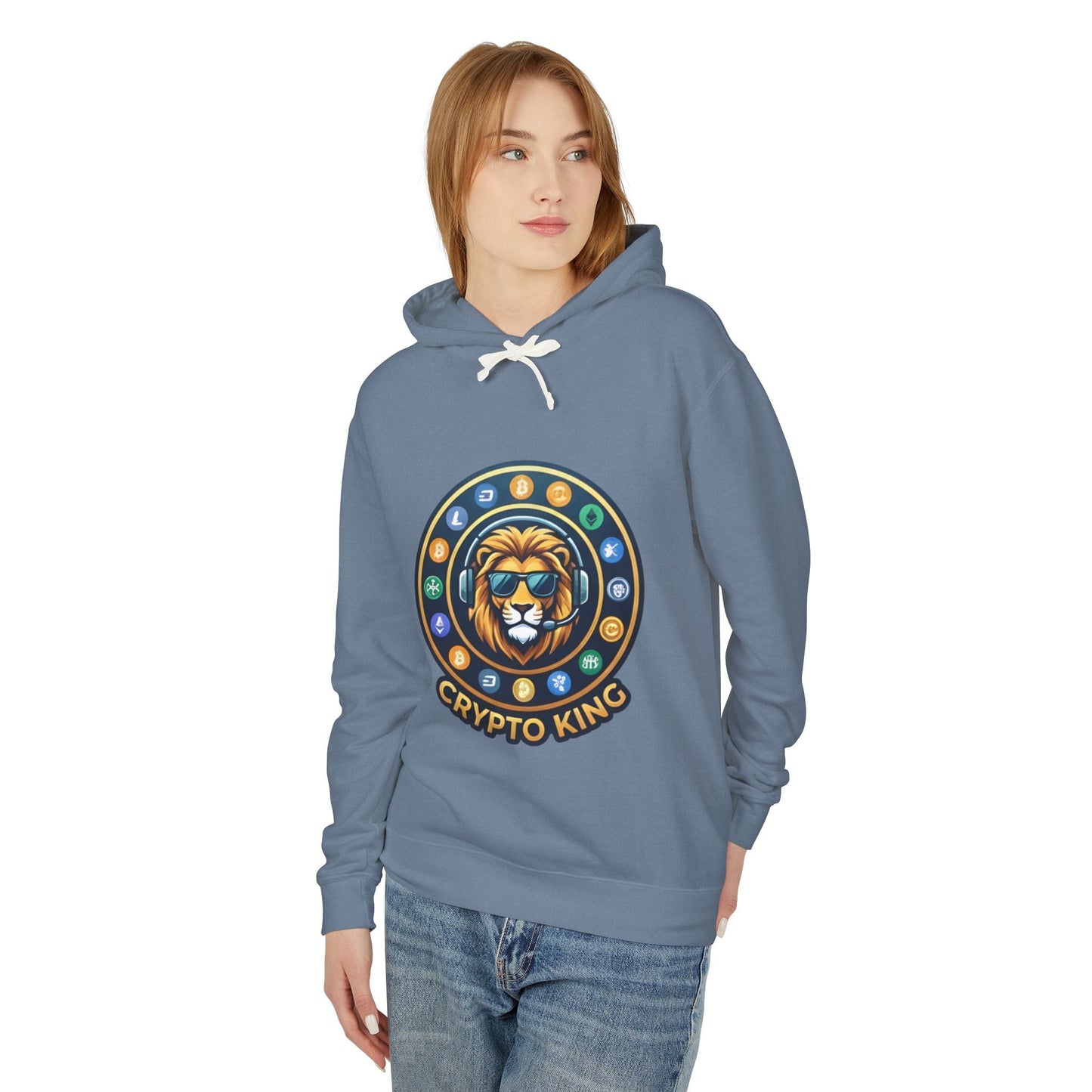 Crypto King Hoodie — Lion Crest Cryptocurrency Graphic Hoodie