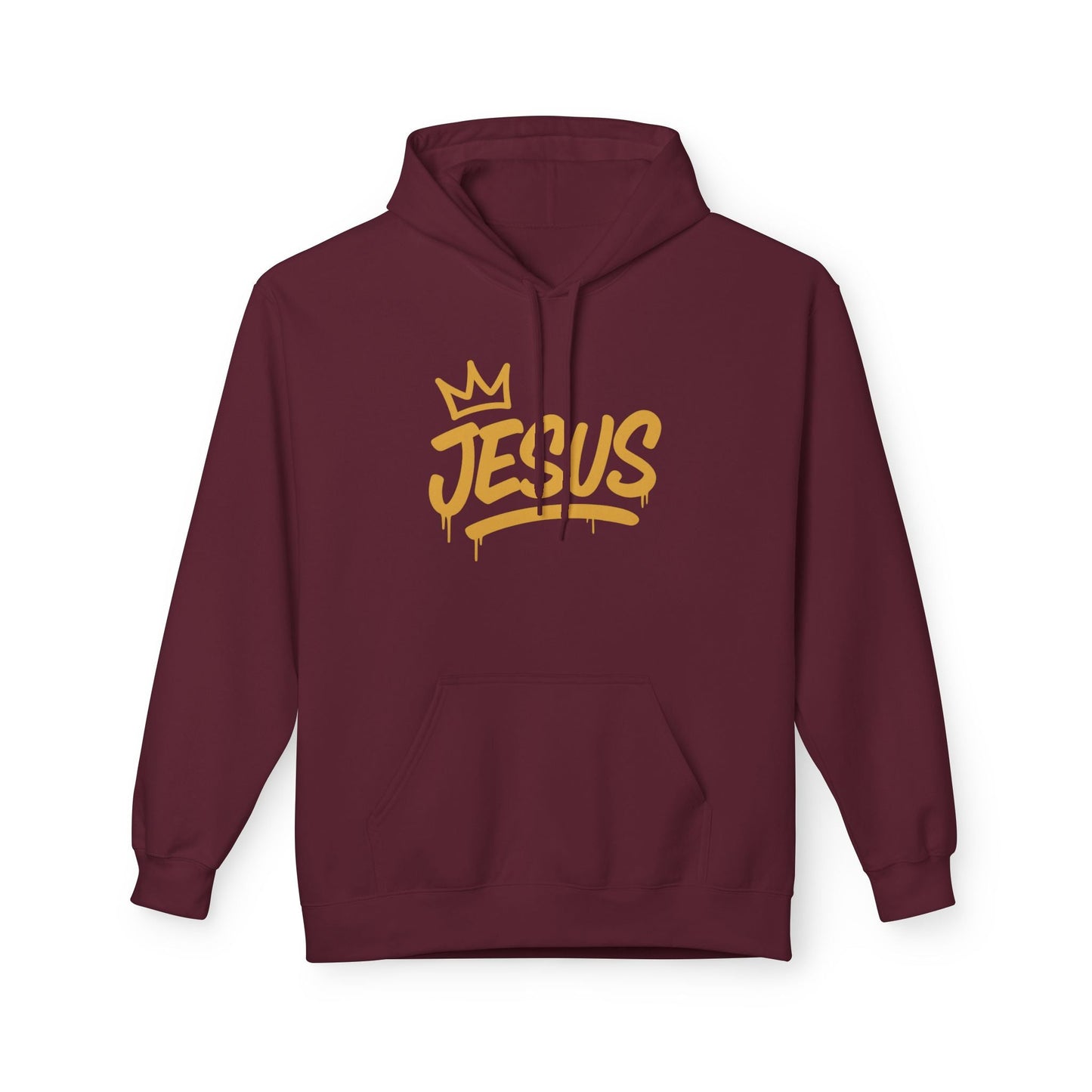 Jesus Crown Hoodie — Gold Script Inspirational Pullover