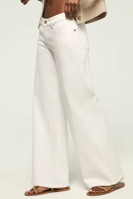 [163103-110] WOMENS LUCKY BRAND MID RISE SWEET WIDE LEG - WHITE LIES WASH