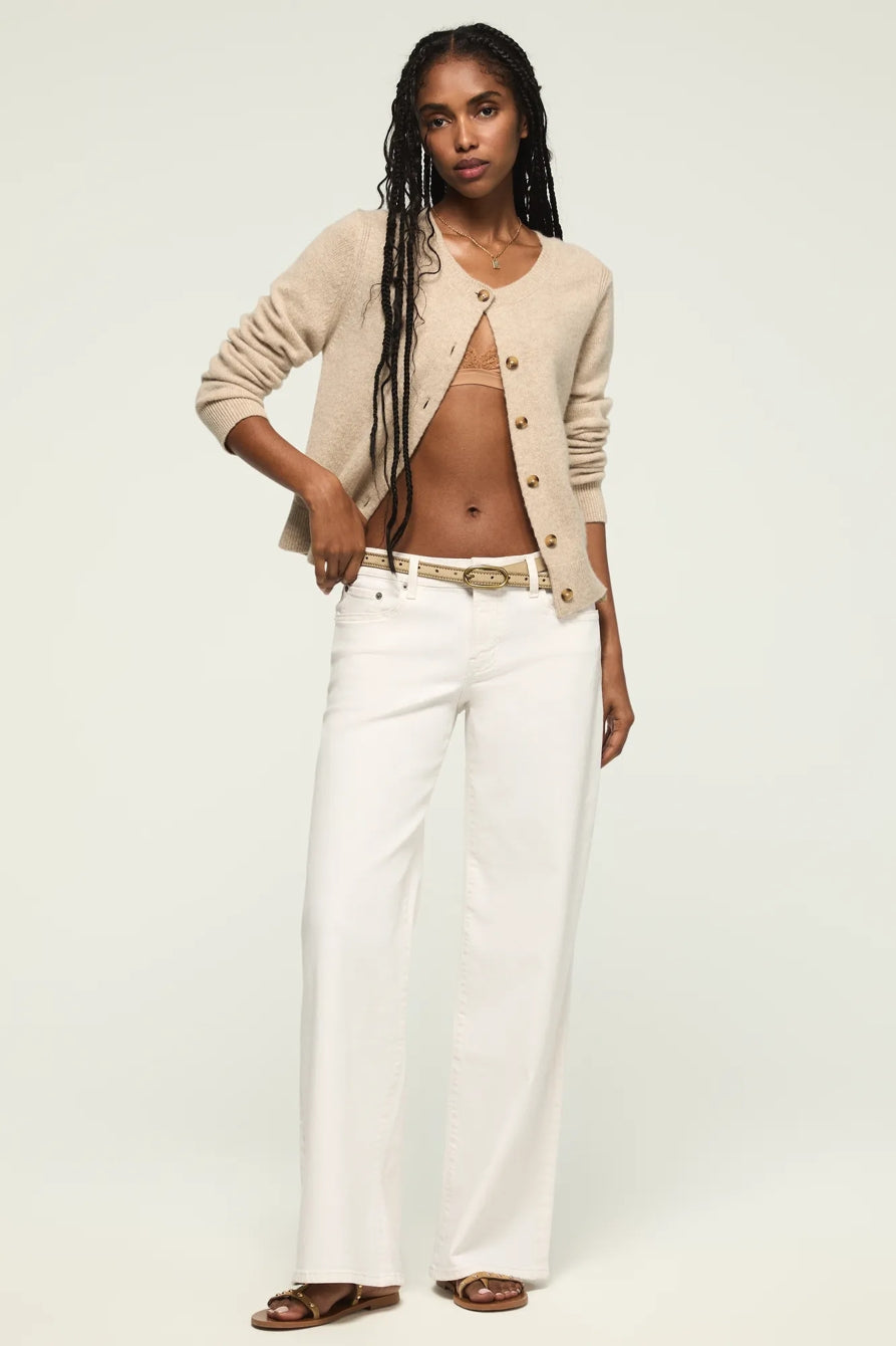 [163103-110] WOMENS LUCKY BRAND MID RISE SWEET WIDE LEG - WHITE LIES WASH