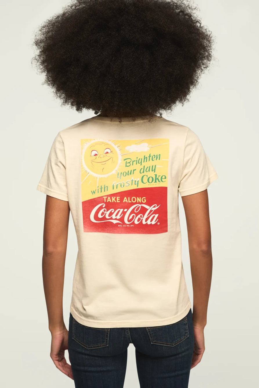 [163130-110] WOMENS LUCKY BRAND COCA COLA BRIGHTEN YOUR DAY CLASSIC CREW