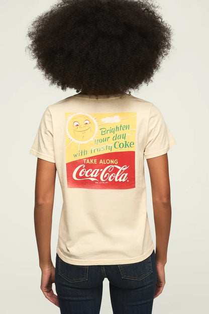 [163130-110] WOMENS LUCKY BRAND COCA COLA BRIGHTEN YOUR DAY CLASSIC CREW