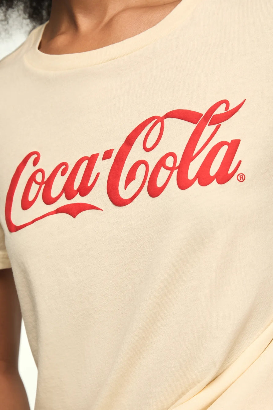 [163130-110] WOMENS LUCKY BRAND COCA COLA BRIGHTEN YOUR DAY CLASSIC CREW