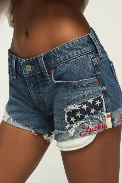 [163341-420] WOMENS LUCKY BRAND LUCKY LEGEND LOW RISE FESTIVAL SHORT