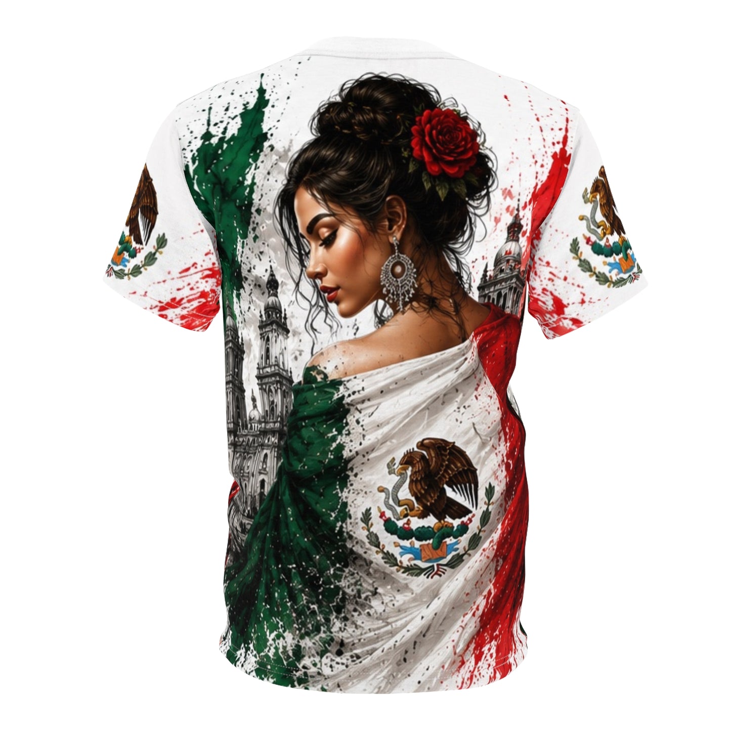 Mexico Floral Portrait Tee – México Graphic All-Over Print Shirt