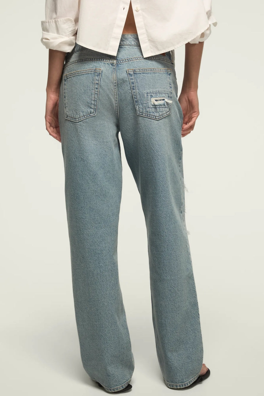 [167395-420] WOMENS LUCKY BRAND LUCKY LEGEND BAGGY - SKIPPING FLOWERS WASH