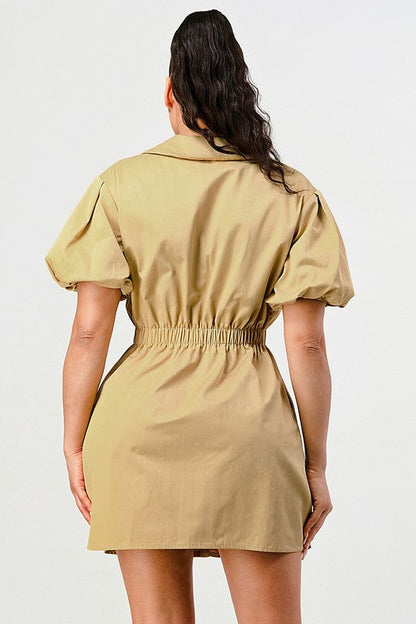 Casual but trendy safari mini dress See size chart under “more details”