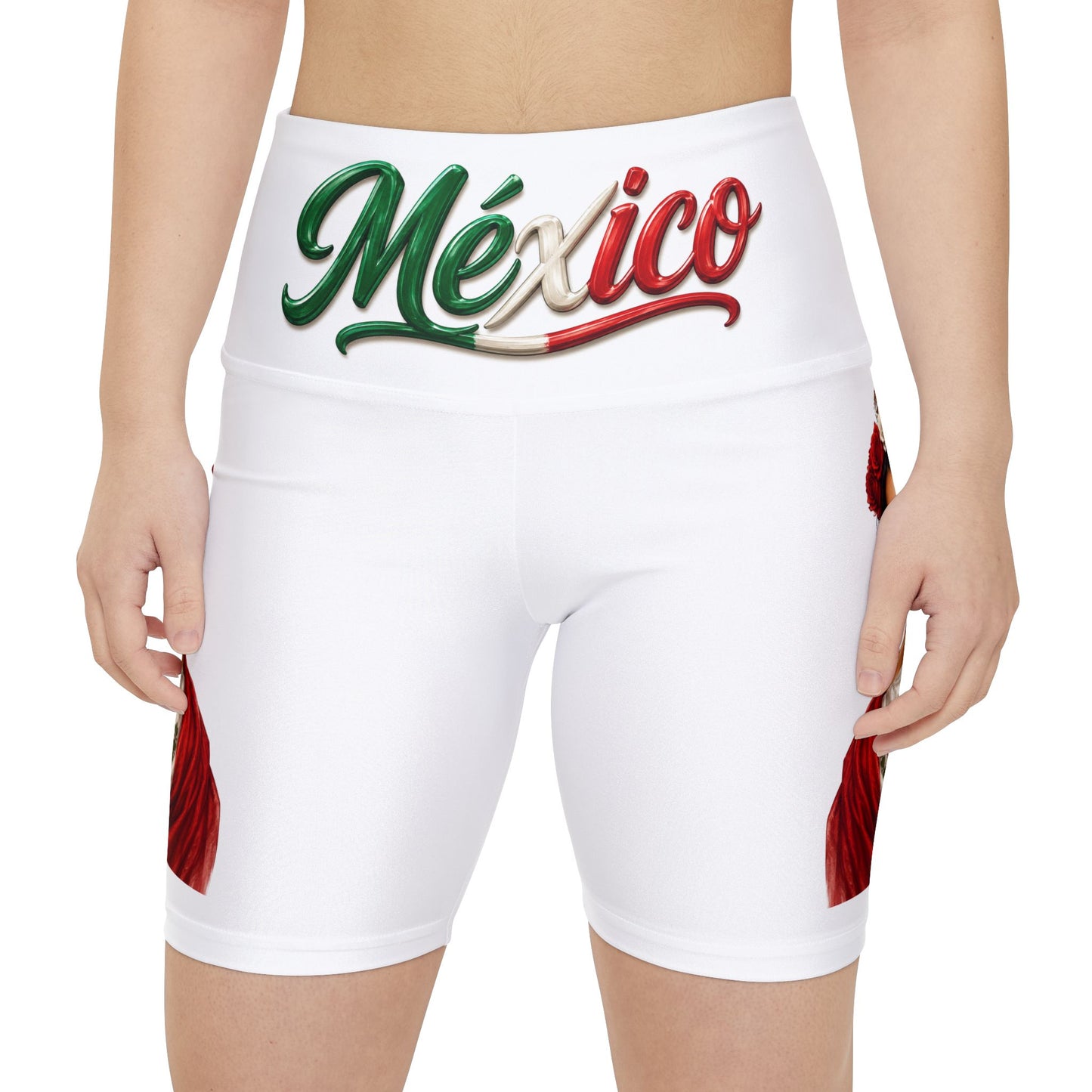Mexico Floral Femme Bike Shorts — Patriotic Mexican Art Activewear