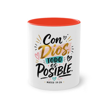 Coffee Mug — "Con Dios Todo Es Posible" Inspirational Spanish Scripture 11oz