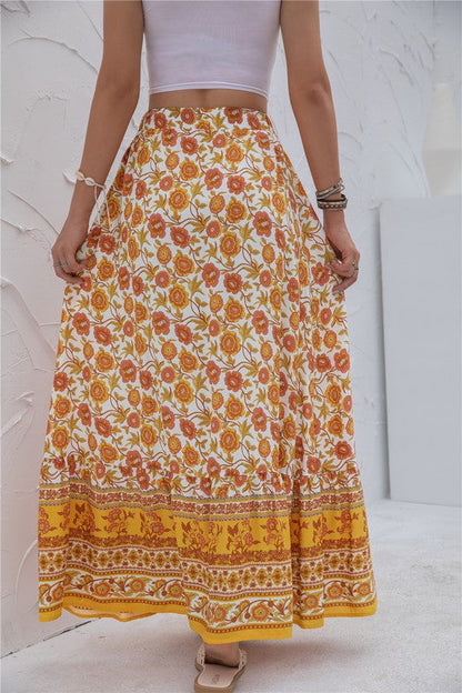 Womens Print Maxi Skirt See size chart under “more details”