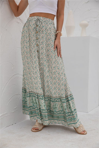 Womens Print Maxi Skirt See size chart under “more details”
